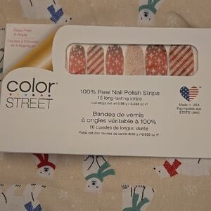 Color Street Festive Glitter Nail Strips - Pink and Gold